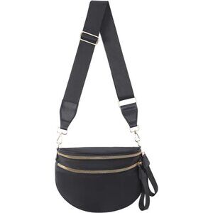 Womens Nylon Crossbody Bag Bum Bag Large Sling Purse Adjustable Strap Travel Bag